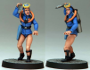 SCUBA Diver girl painted as in the Action Man blue Frogman Outfit, model by Crooked Dice.
