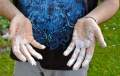 Stained hands